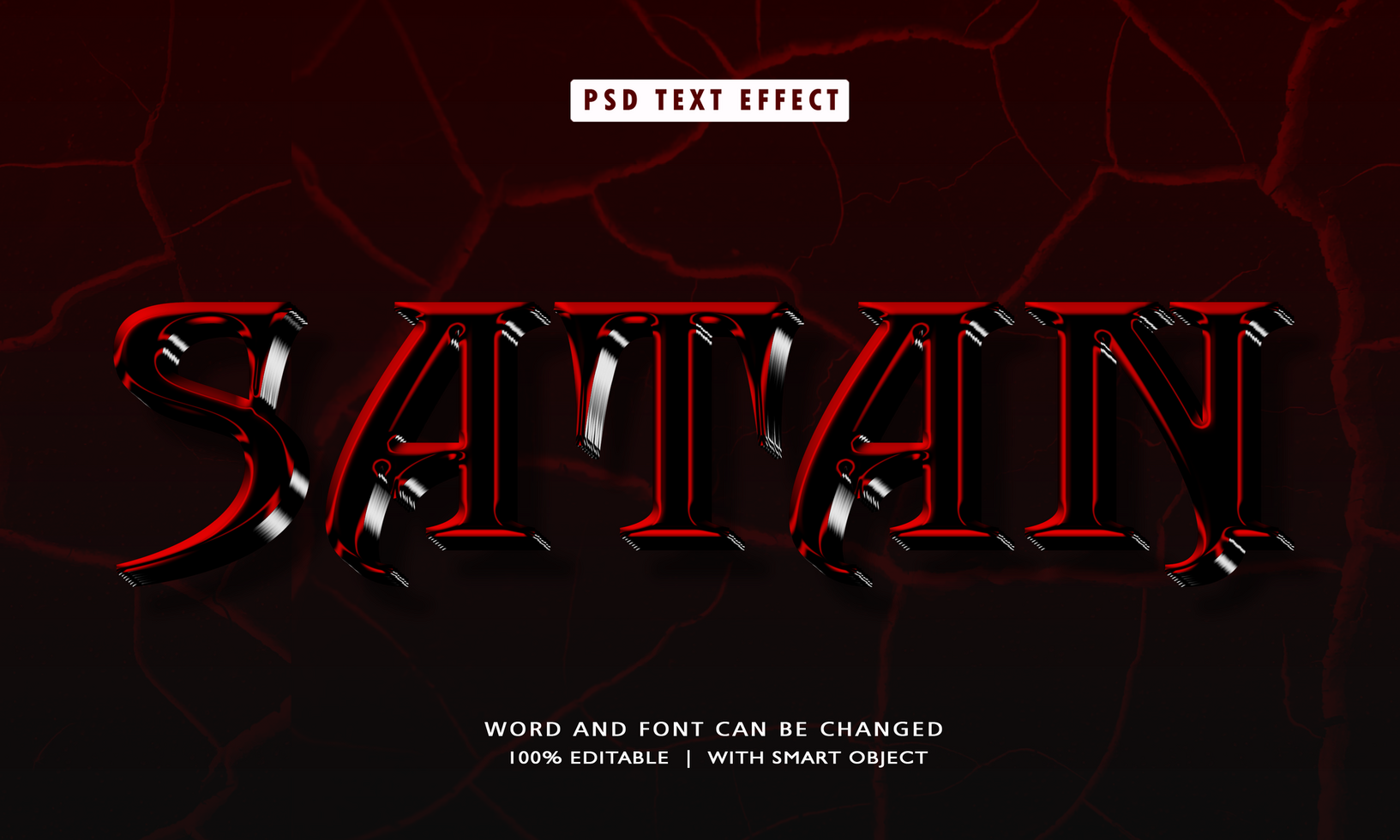 Satan 3D Editable Text Effects psd
