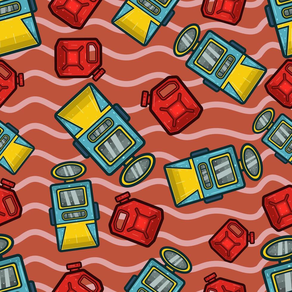 Sour Diesel Seamless Pattern in Cartoon Style. Perfect For Background, Backdrop, Wallpaper and Cover Packaging. vector