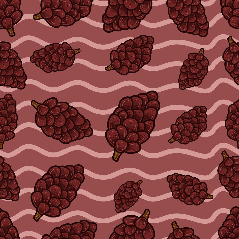 Pine Seamless Pattern in Cartoon Style. Perfect For Background, Backdrop, Wallpaper and Cover Packaging. vector