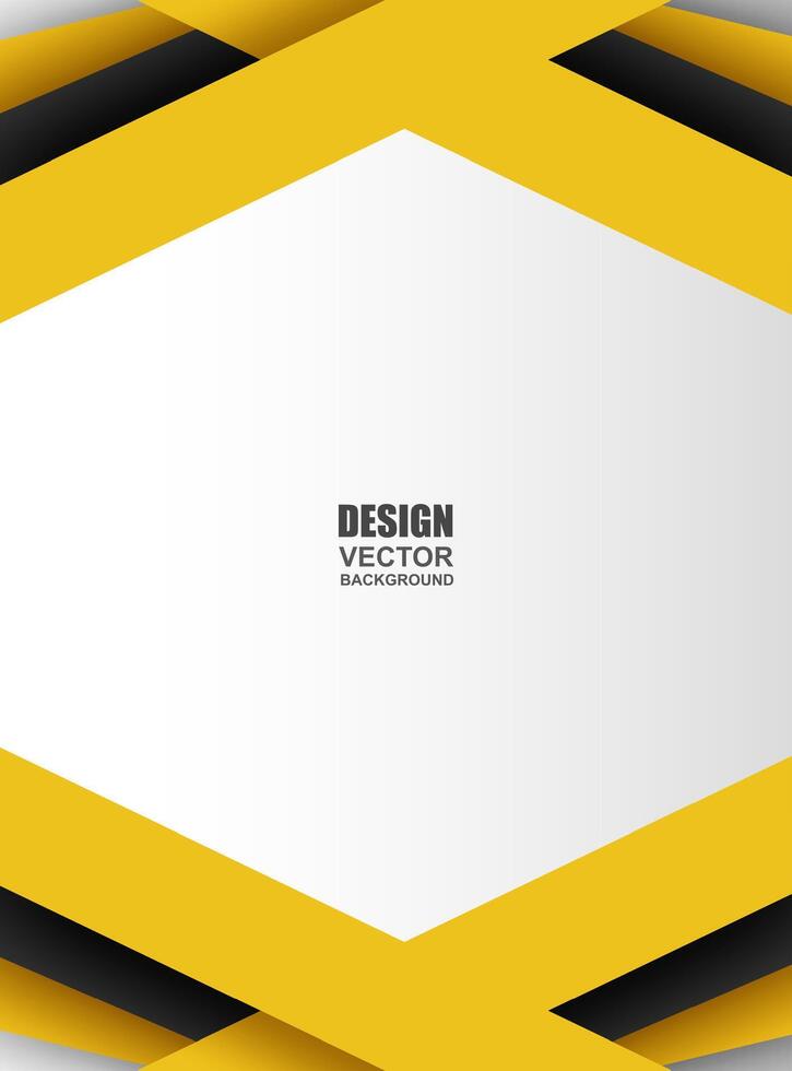 Abstract. Yellow, black and white geometric overlap shape background. vector. vector