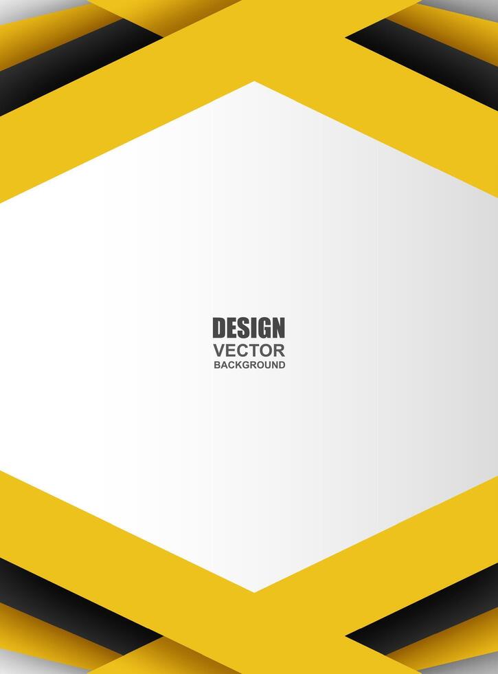 Abstract. Yellow, black and white geometric overlap shape background. vector. vector