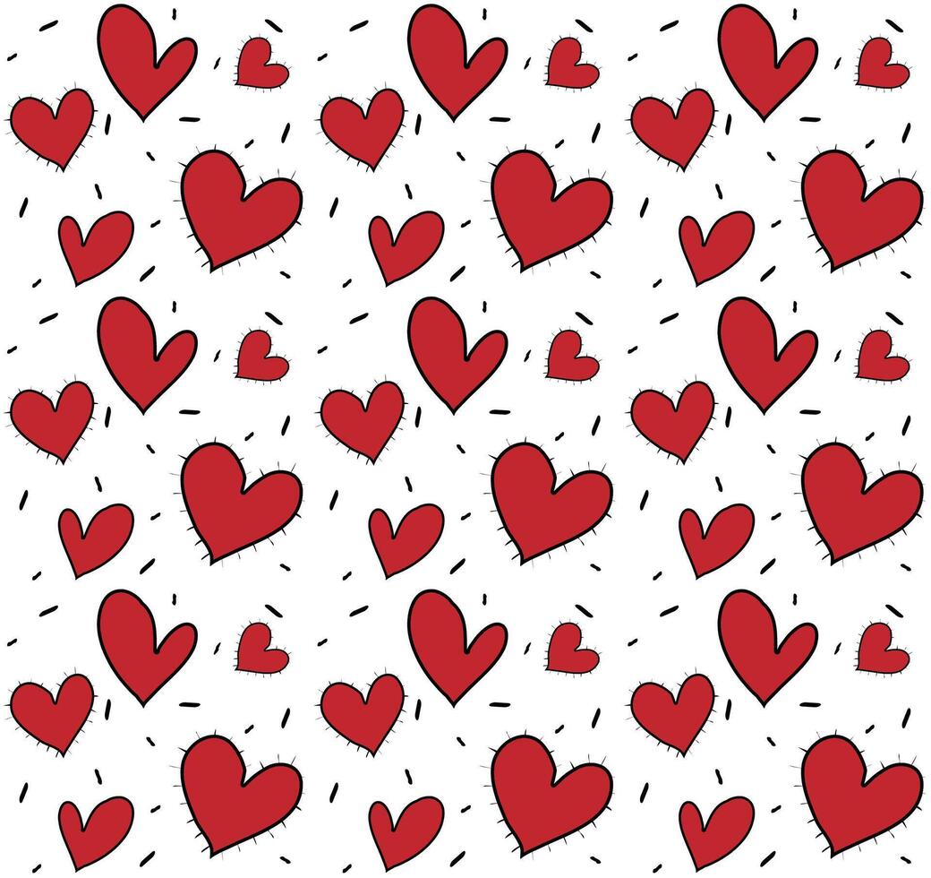 Love heart pattern seamless background. Design with heart red and white color tone. vector. vector