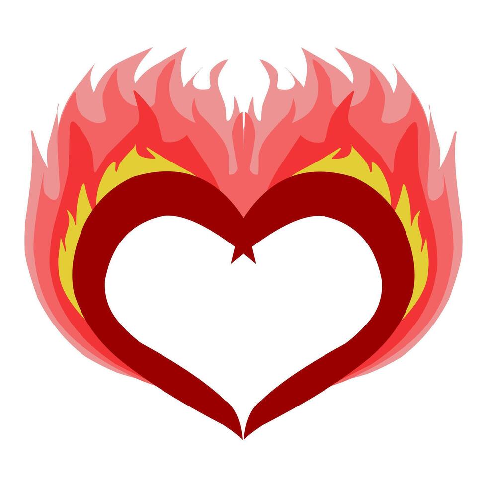 A fiery love shape photo call design. Perfect for social media, background, website wallpaper, photo call. vector