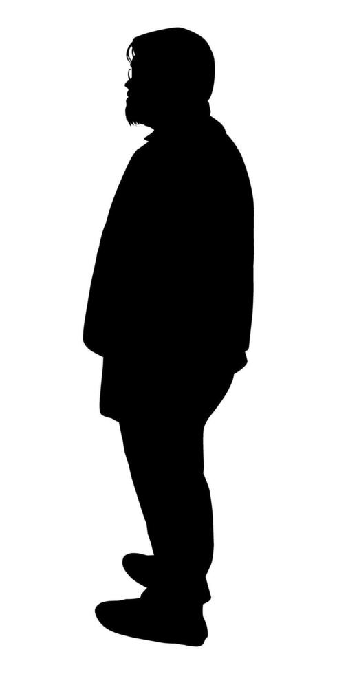 Silhouette of a fat man. Perfect for stickers, tattoos, icons, logos, banner elements, posters. vector