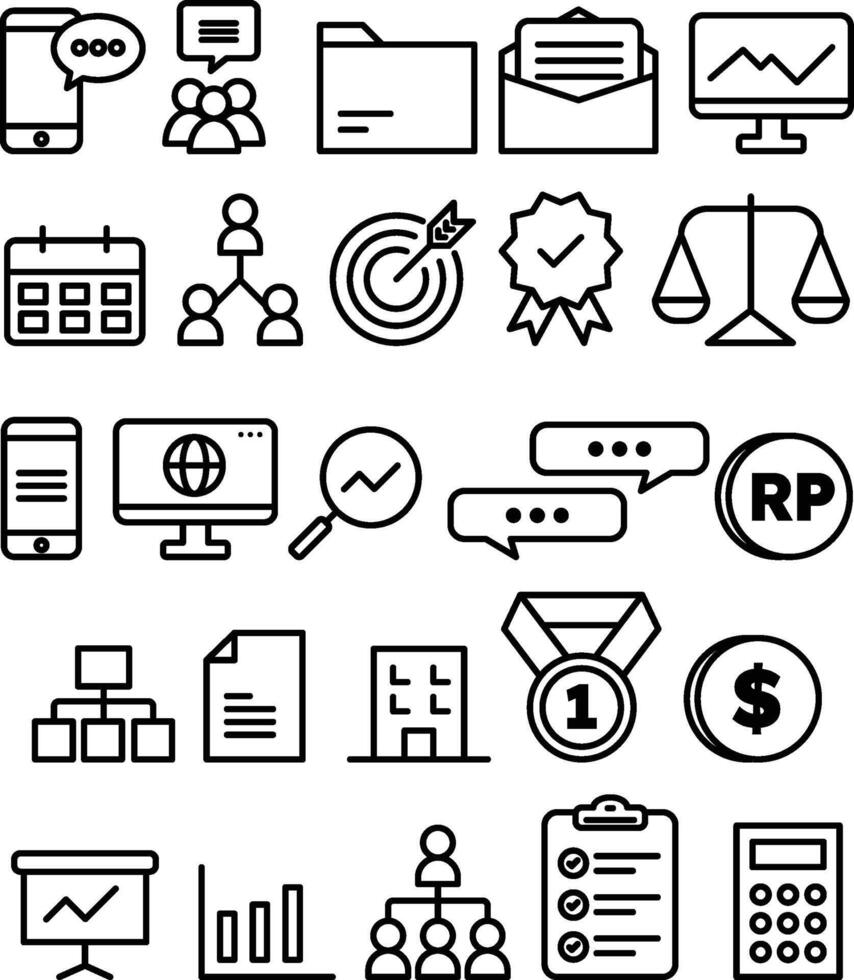 plano diseño vector negocio gráfico icono colección conjunto