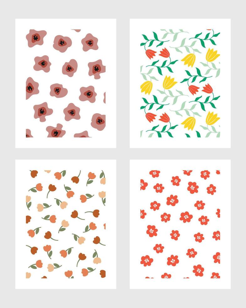 flat design vector cute kawaii colorful flower floral background pattern wallpaper
