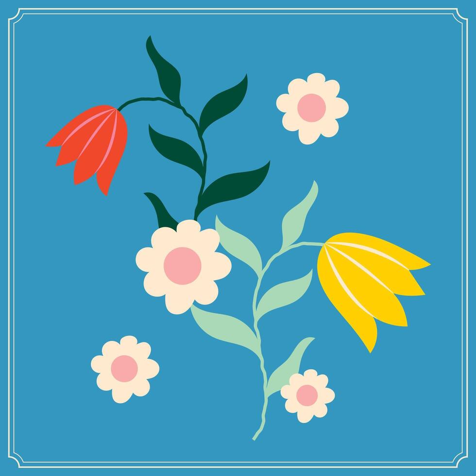 flat design vector colorful floral flower wallpaper background