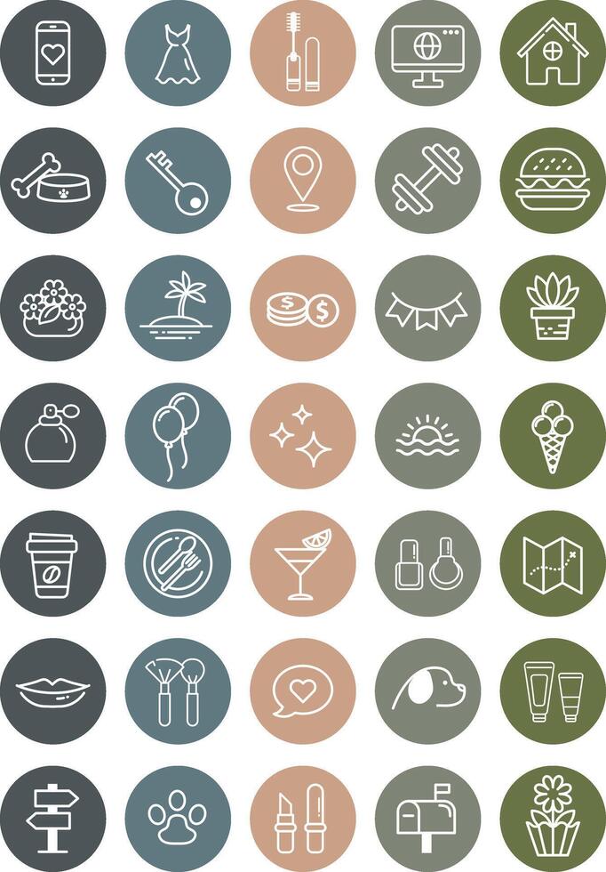 Flat design vector lifestyle icon collection set