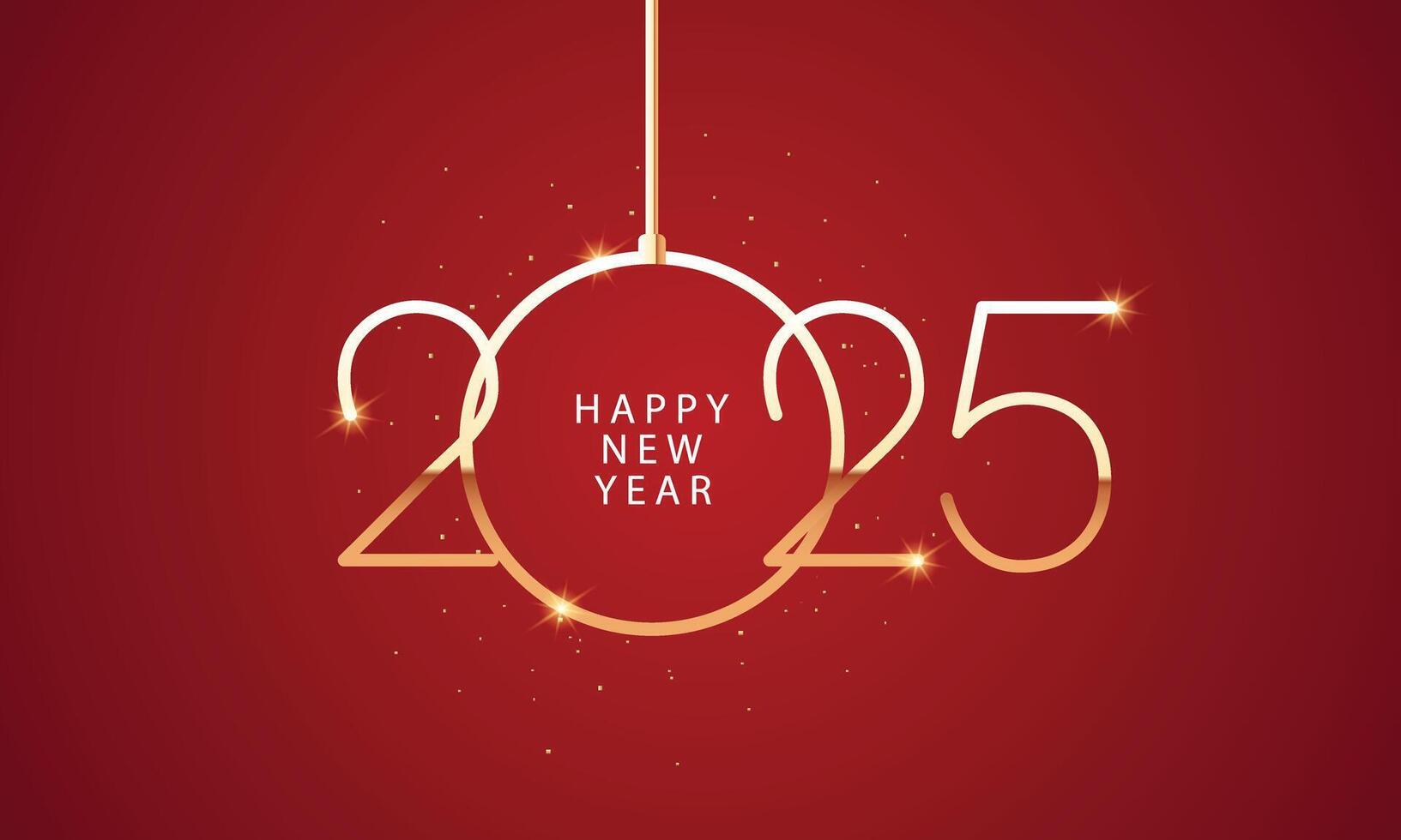 2025 Happy New Year Background Design. Greeting Card, Banner, Poster. Vector Illustration.