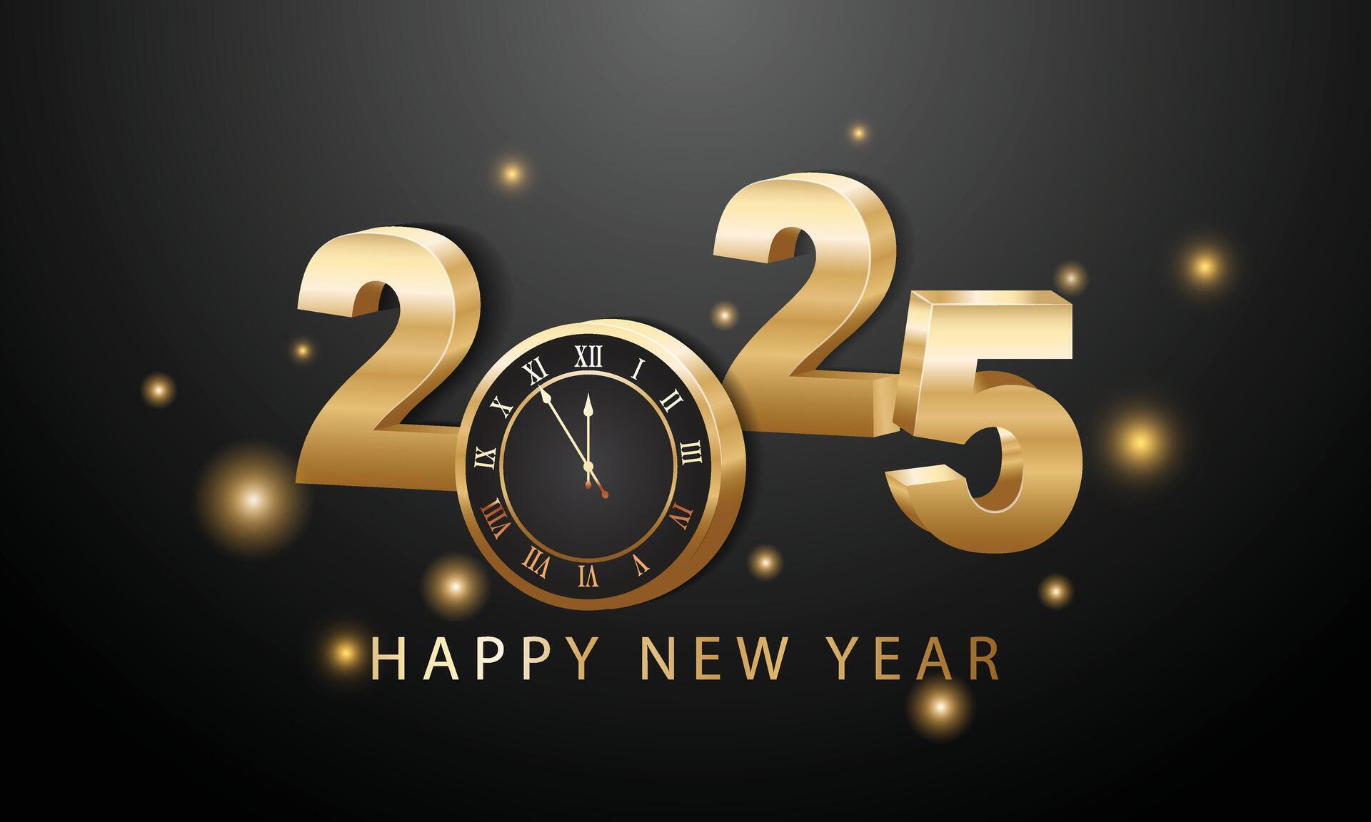 2025 Happy New Year Background Design. Greeting Card, Banner, Poster