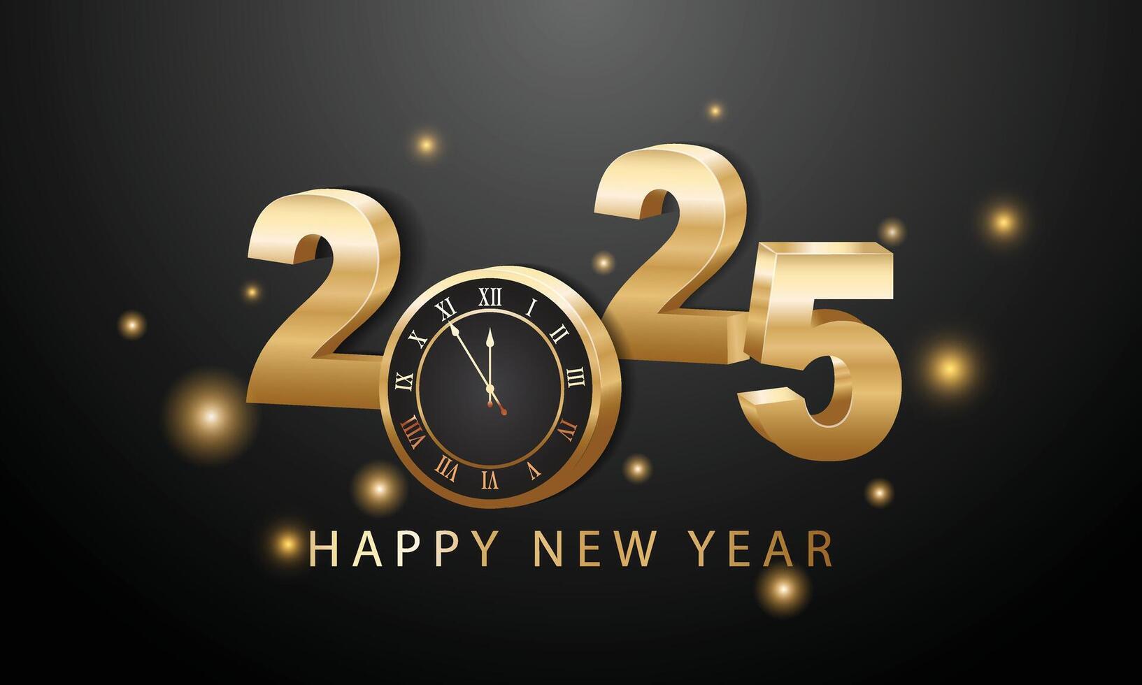 2025 Happy New Year Background Design. Greeting Card, Banner, Poster. Vector Illustration.