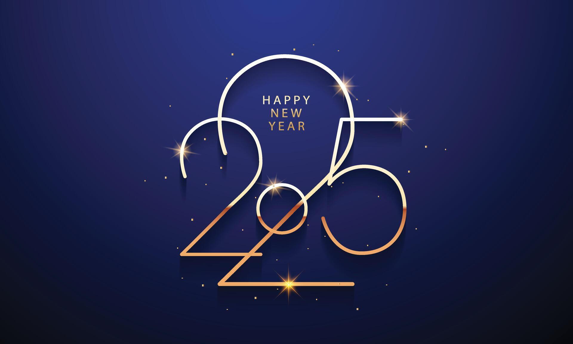 2025 Happy New Year Background Design. Greeting Card, Banner, Poster
