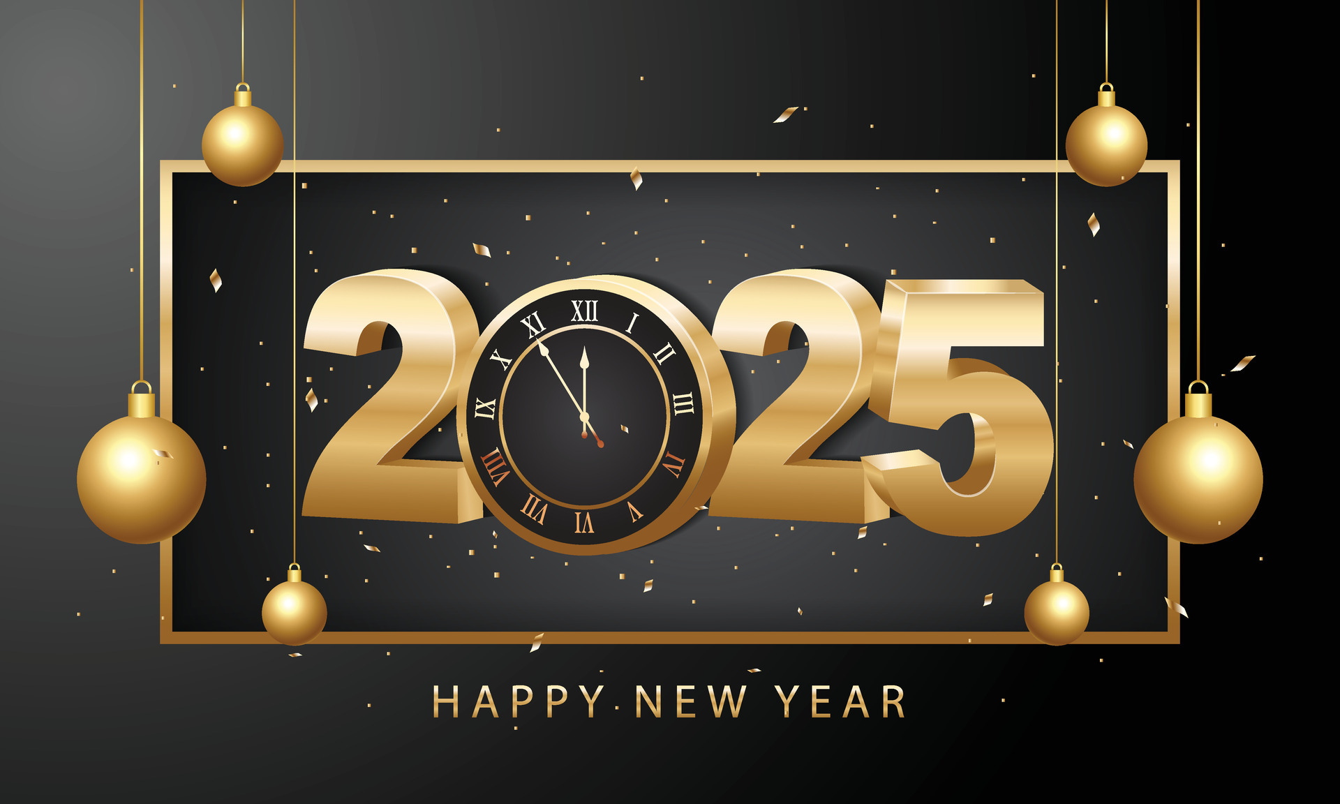 contento nuevo año 2025. 3d oro números con dorado Navidad decoración y contento nuevo año 2025. 3d oro números con dorado Navidad decoración y