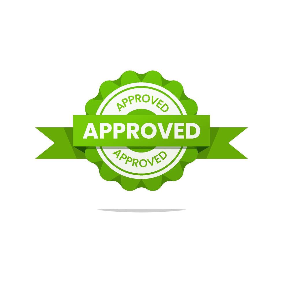 Approved vector isolated on white backgound.