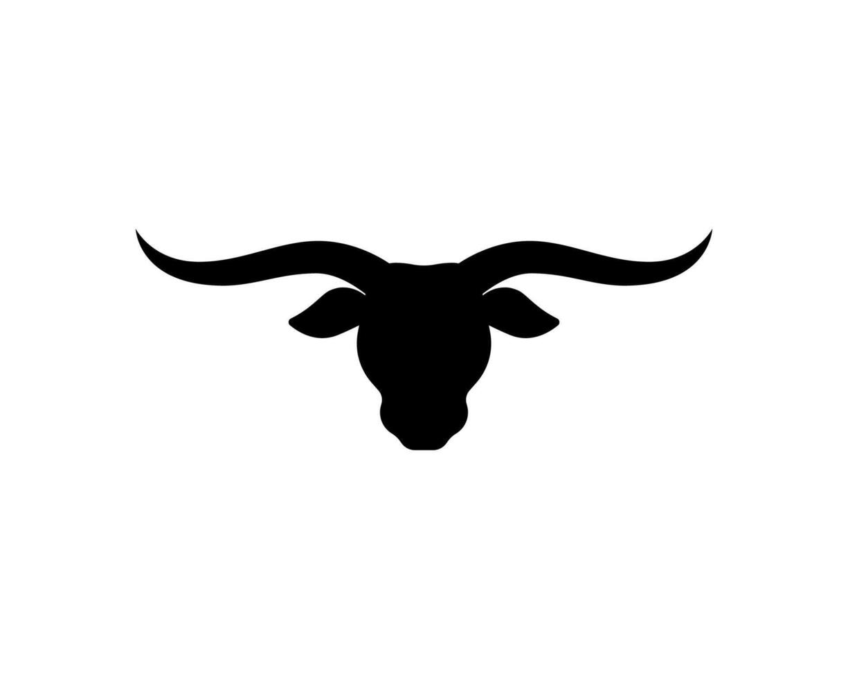 Longhorn bull head icon vector isolated on white background.