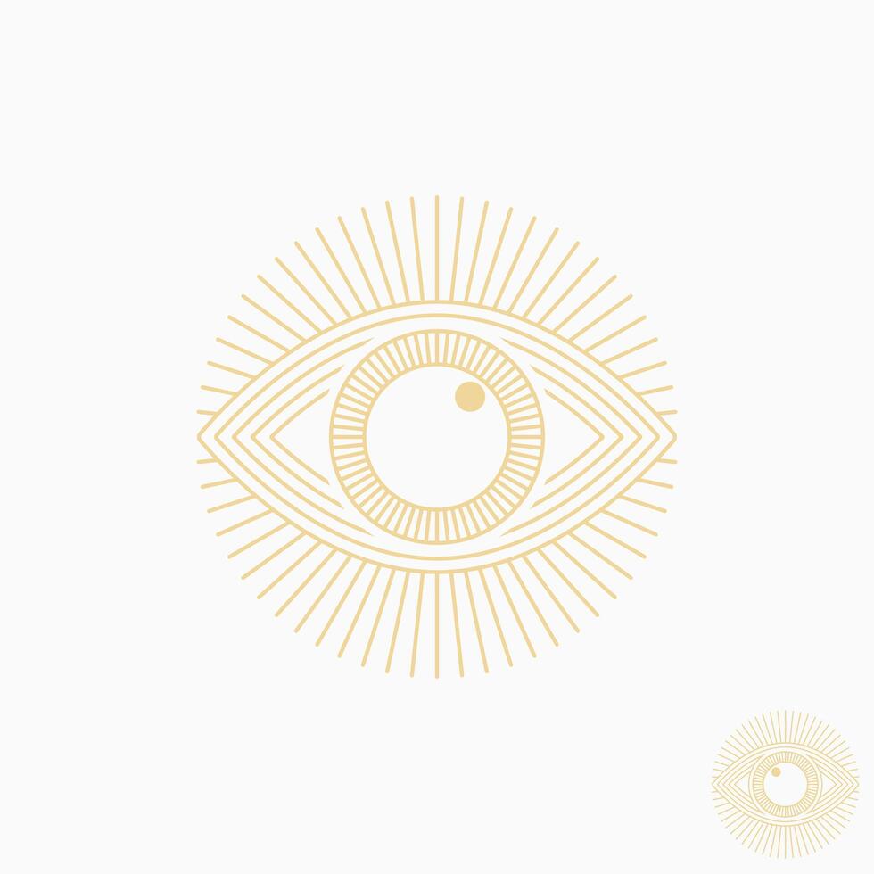 Logo design graphic concept creative premium vector stock abstract unique line out art eye faith like sun. Related to classic ancient symbol painting