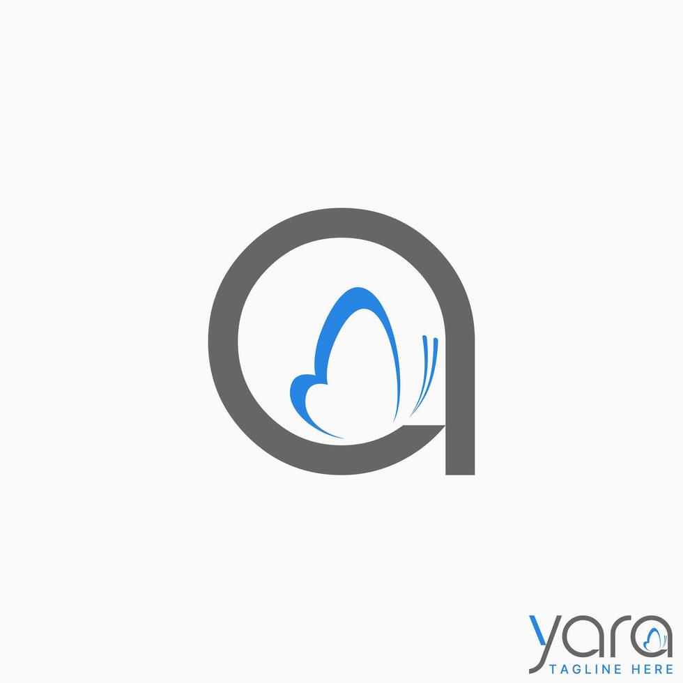 Logo design graphic concept creative premium vector stock initial letter A or C font line art butterfly animal. Related to monogram typography insect
