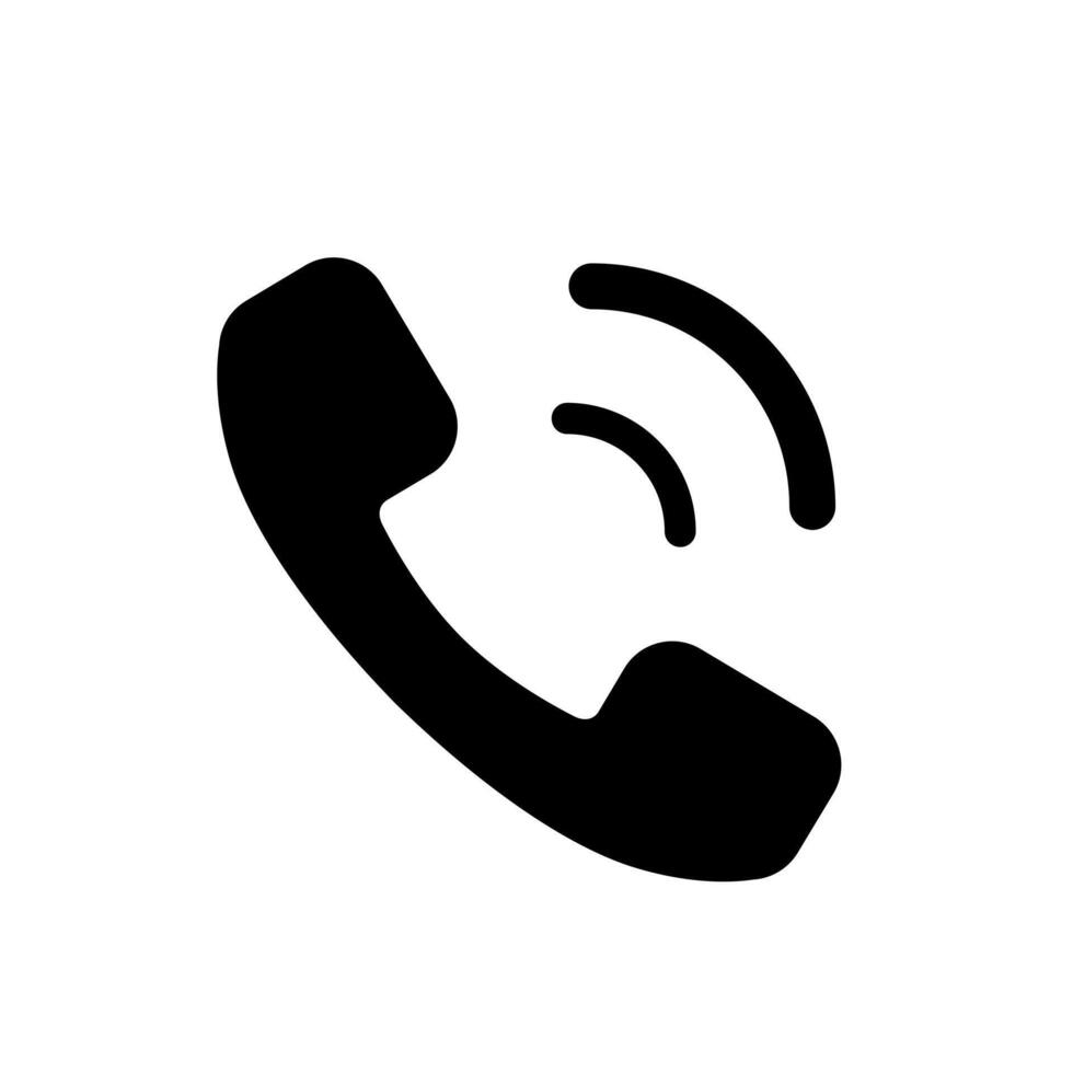 Phone call, ringing handset icon vector in simple style