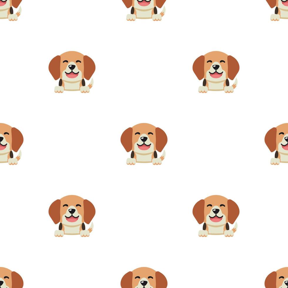 Vector cartoon character beagle dog seamless pattern background