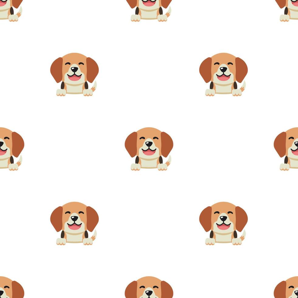 vector dibujos animados personaje beagle perro sin costura modelo antecedentes