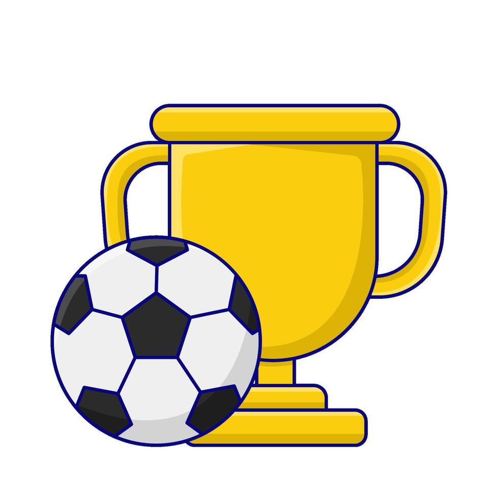 trofeo con fútbol pelota ilustración vector