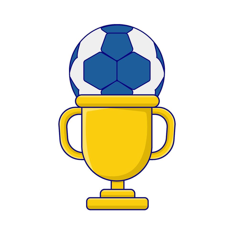trofeo con fútbol pelota ilustración vector