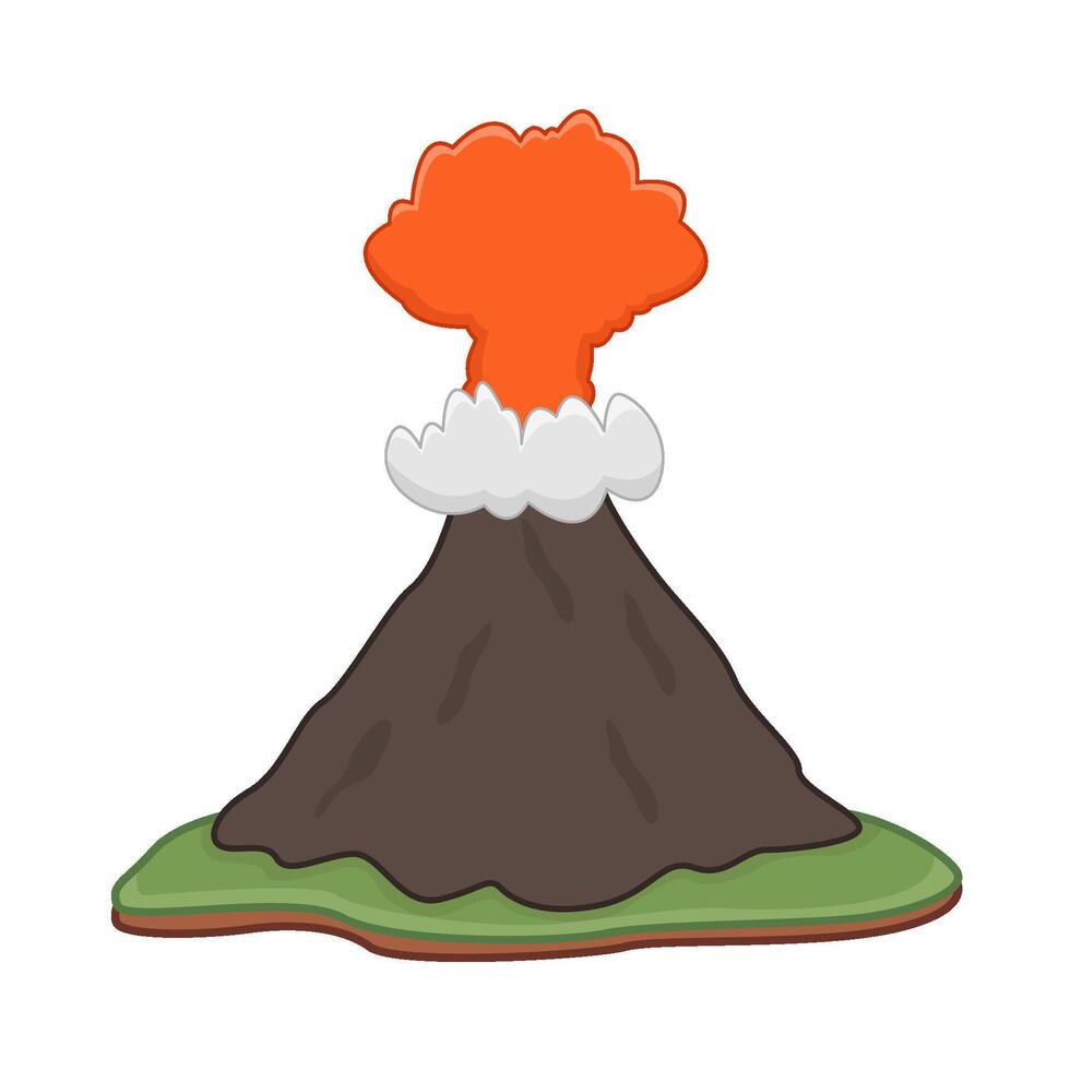 volcán lava fuego con fumar ilustración vector