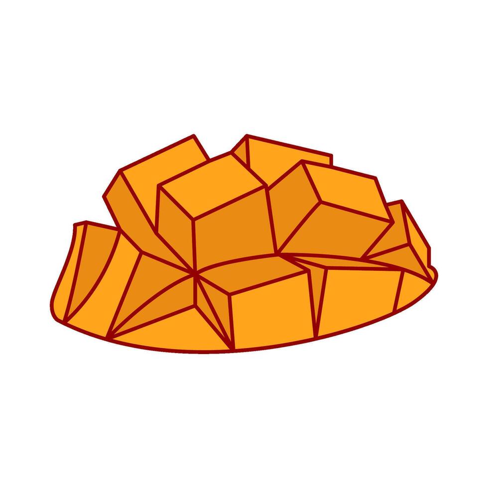 mango cube illustration vector