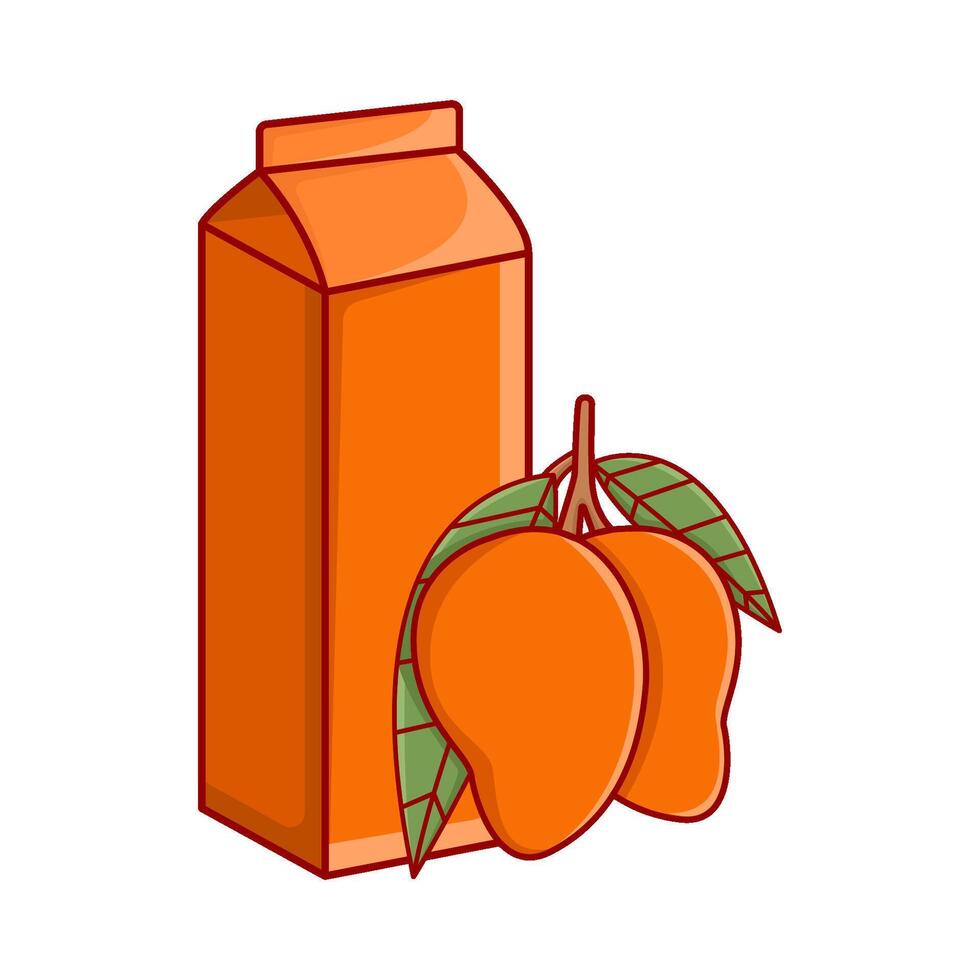 mango juice with mango fruit illustration vector