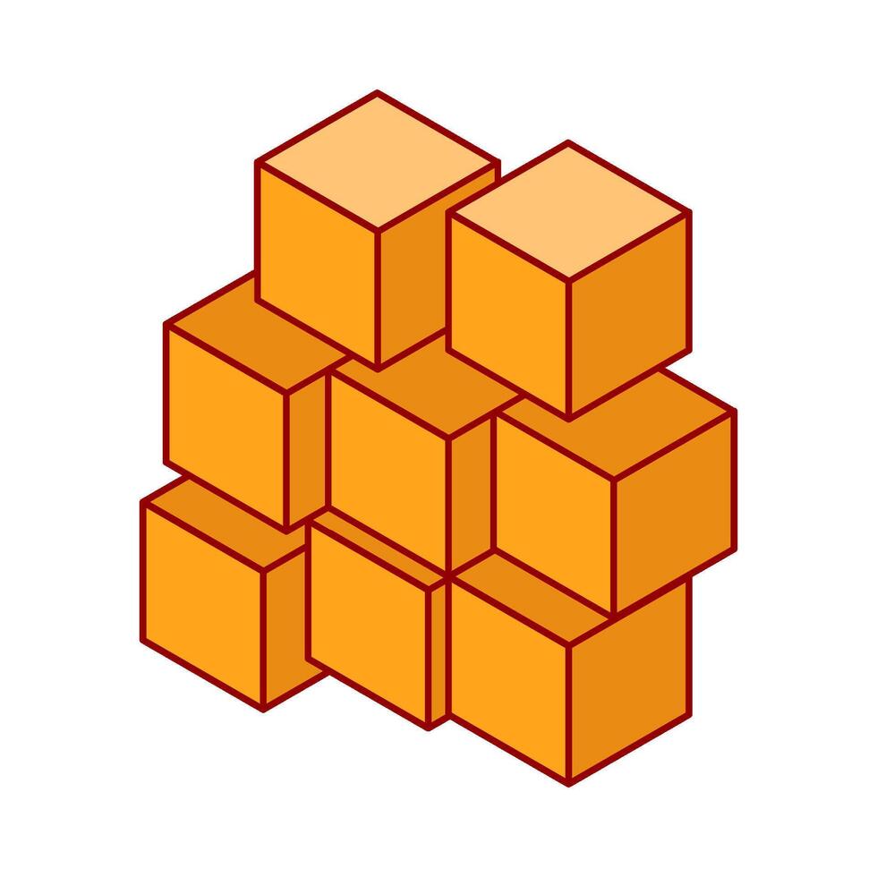 mango cube illustration vector