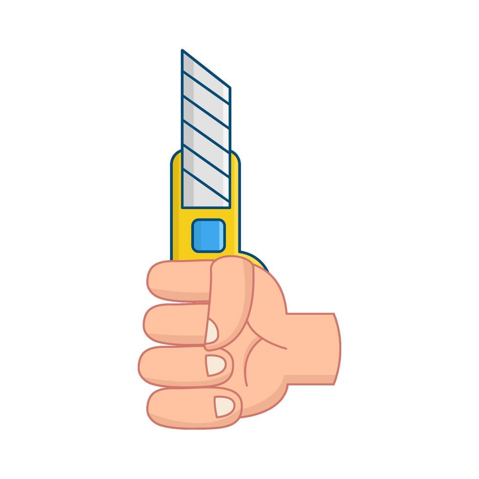 cutter in hand illustration vector