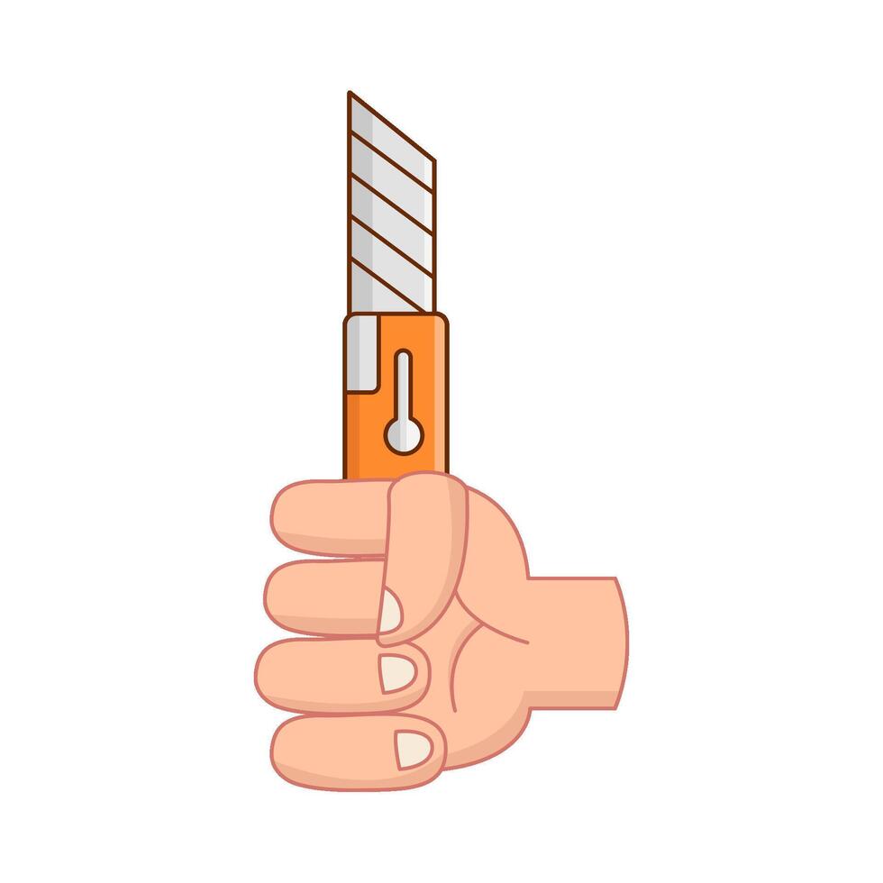 cutter in hand illustration vector