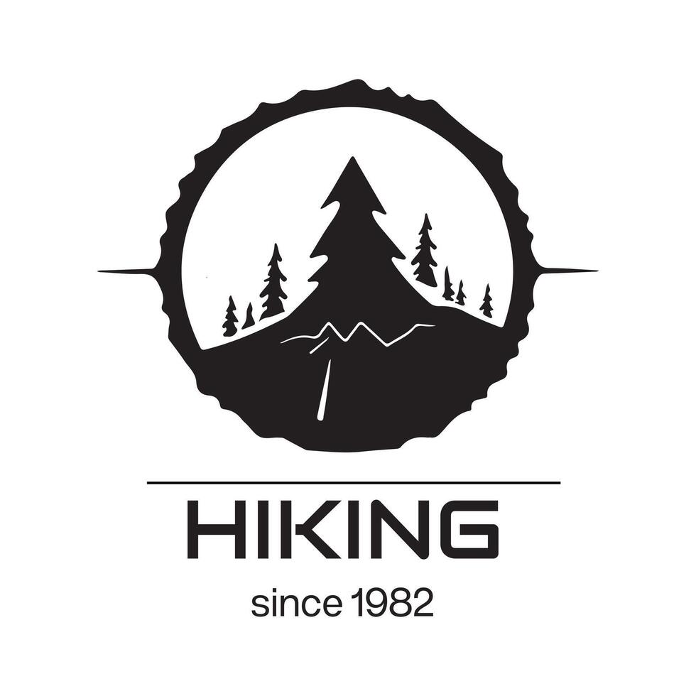 Mountain Icon. Hiking and Travel Company Emblem. Simple Vector Design Element. Vector illustration