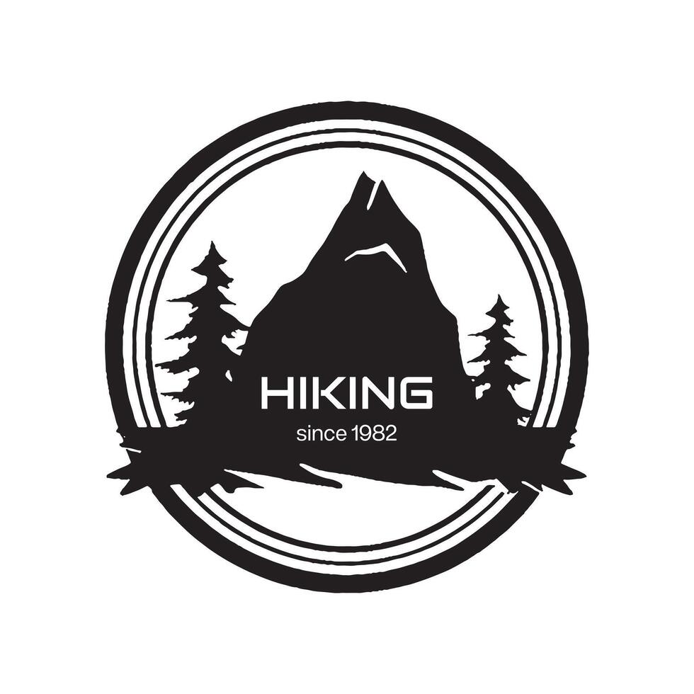 montaña icono. excursionismo y viaje empresa emblema. sencillo vector diseño elemento. vector ilustración