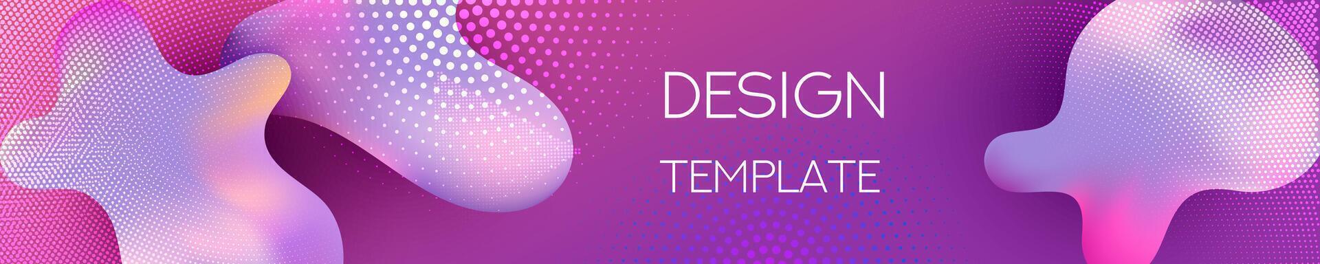 Liquid gradient shapes design template. Banner or brochure vector mockup. Vector illustration