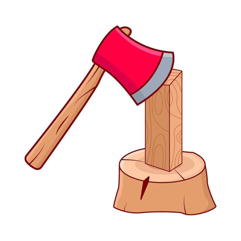 ax with  wood illustration vector