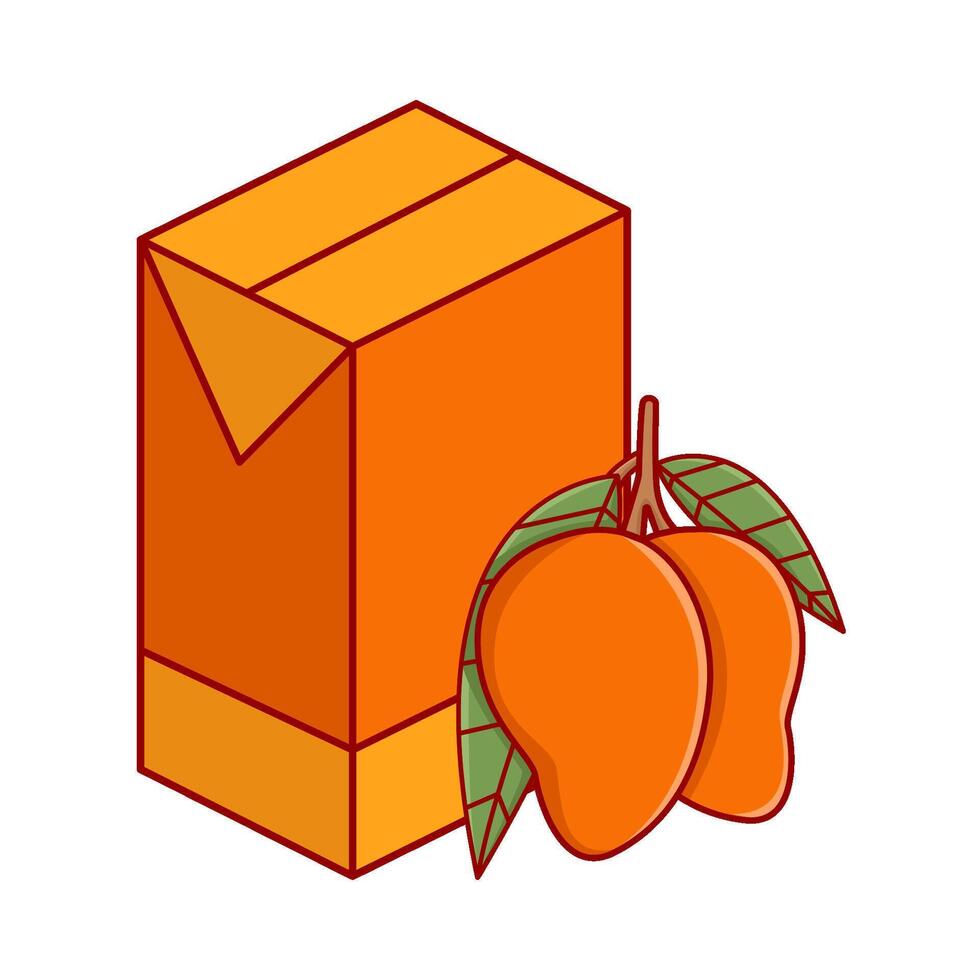 mango juice with mango fruit illustration vector