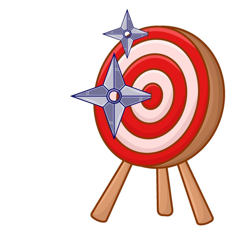 shuriken con flecha tablero ilustración vector