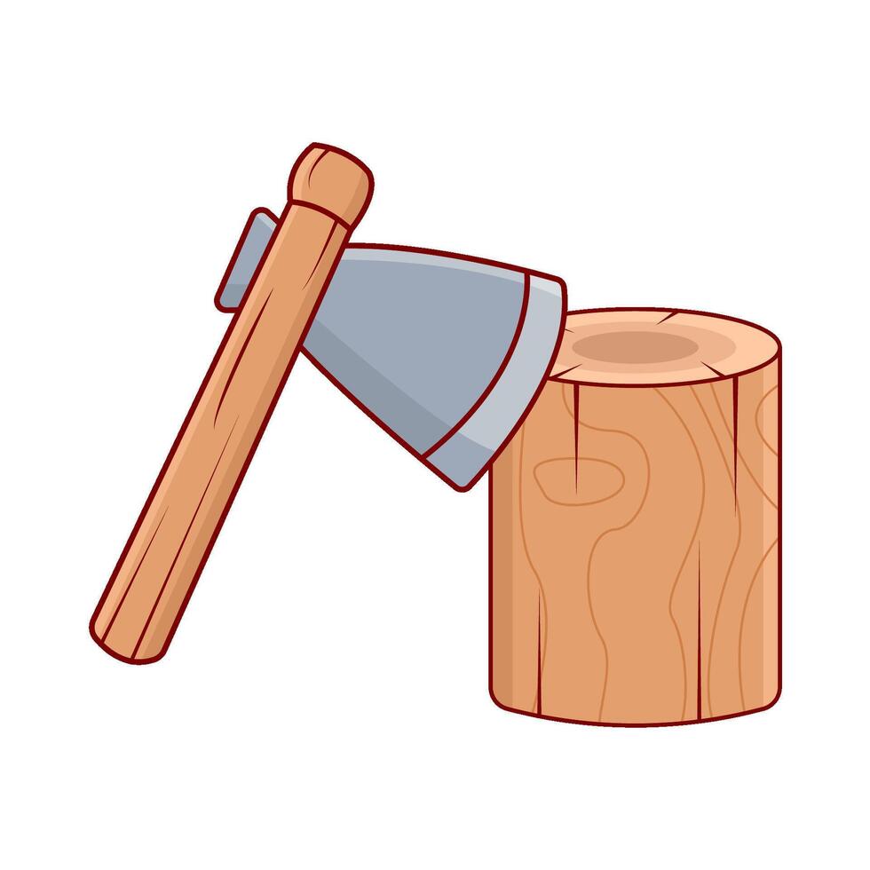 ax with  wood illustration vector