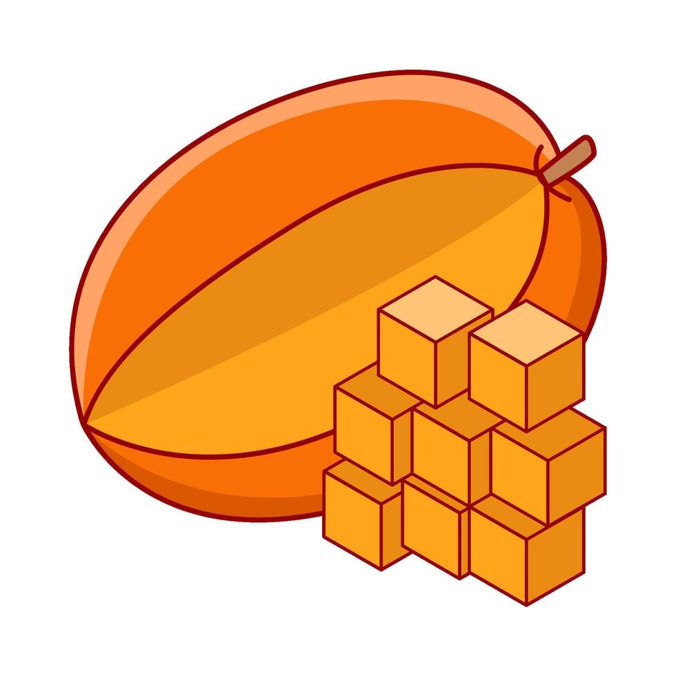 mango slice illustration vector