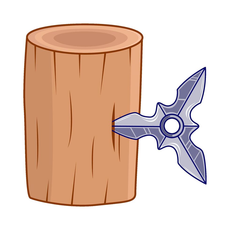 shuriken con árbol truustración vector