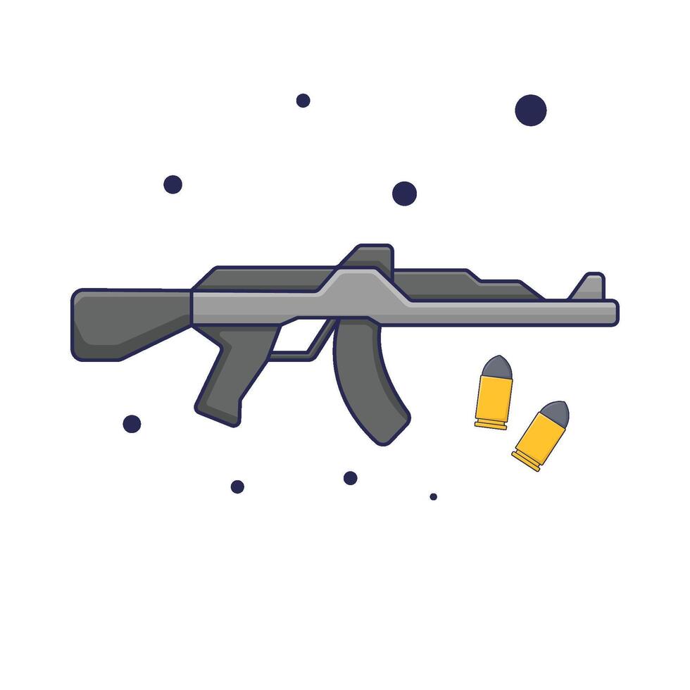 shotgun with bullet illustration vector