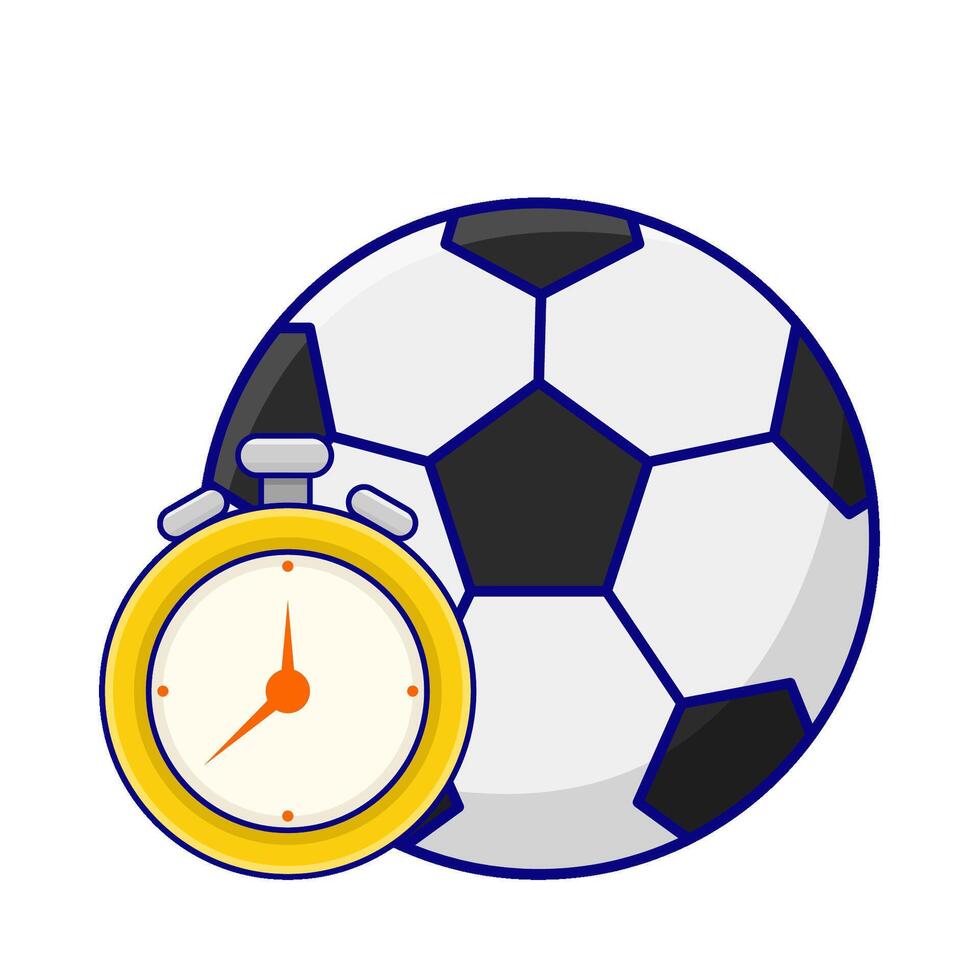 fútbol pelota con hora ilustración vector