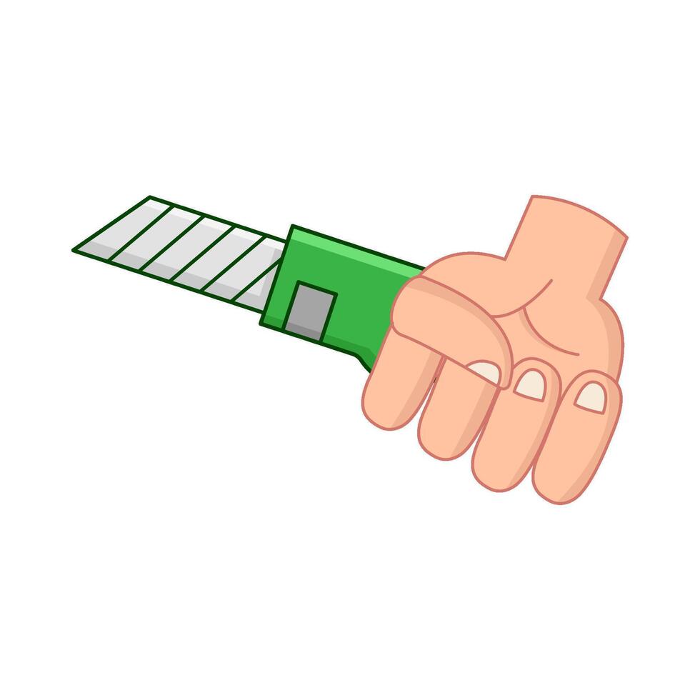 cutter in hand illustration vector