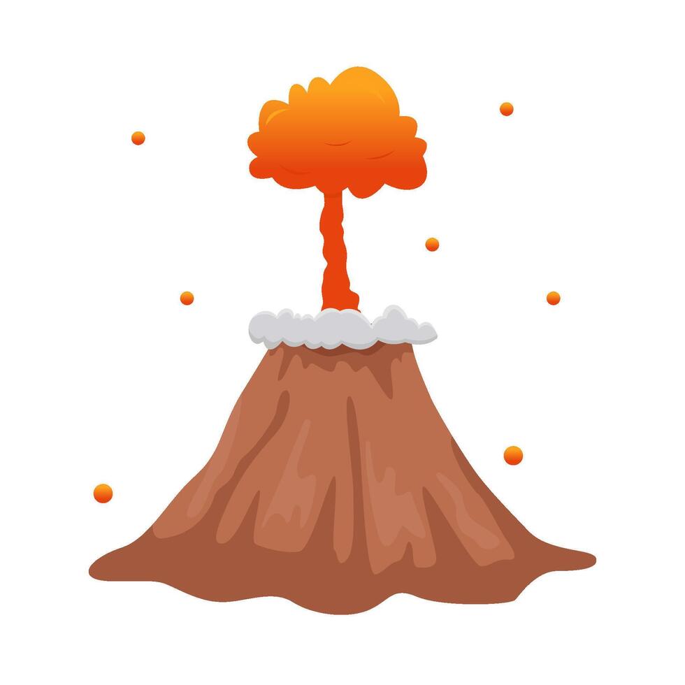 volcán lava fuego con fumar ilustración vector