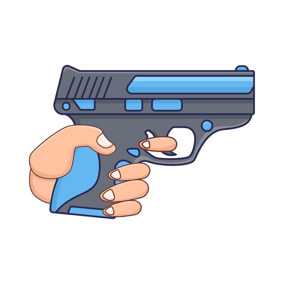 shotgun in hand illustration vector