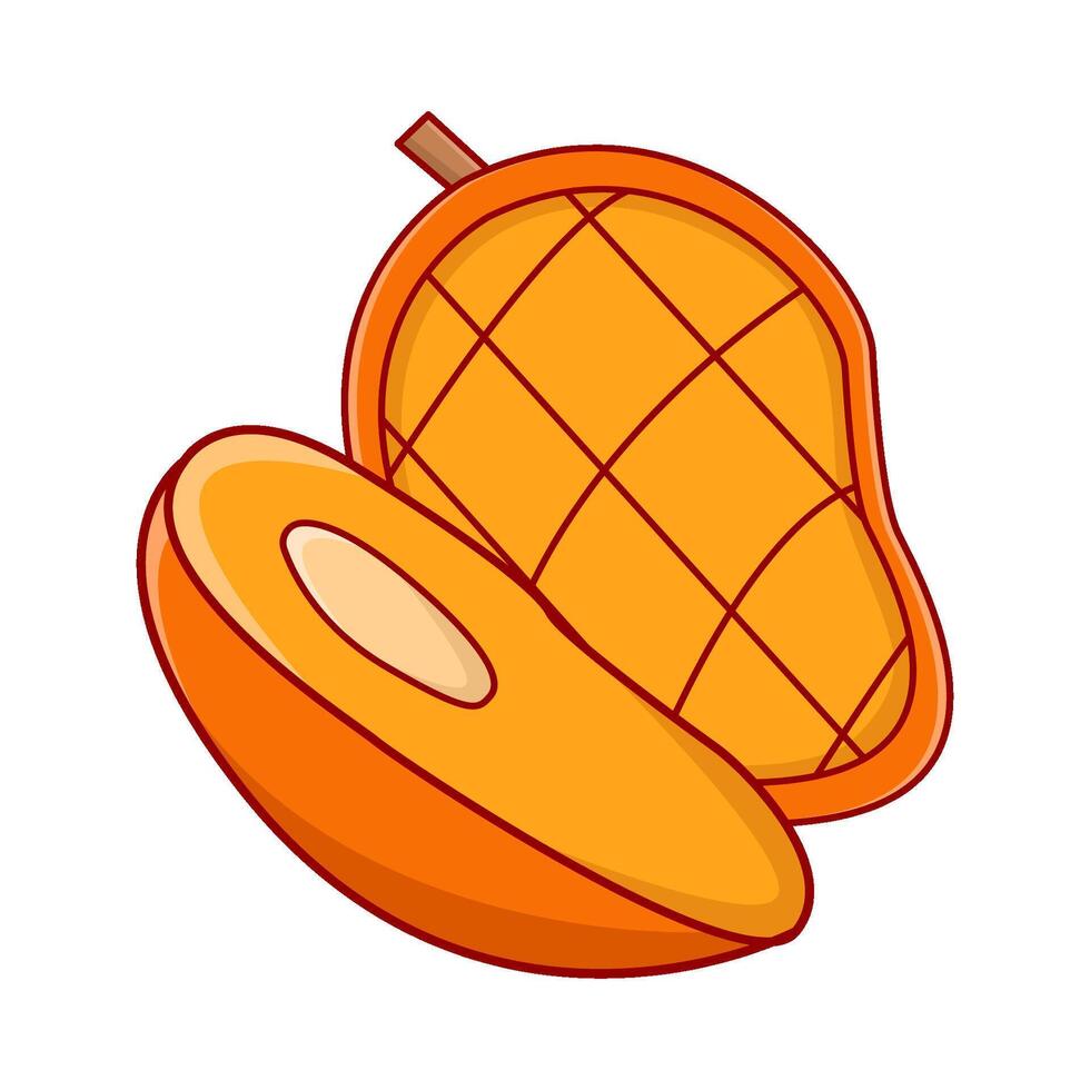 mango slice illustration vector