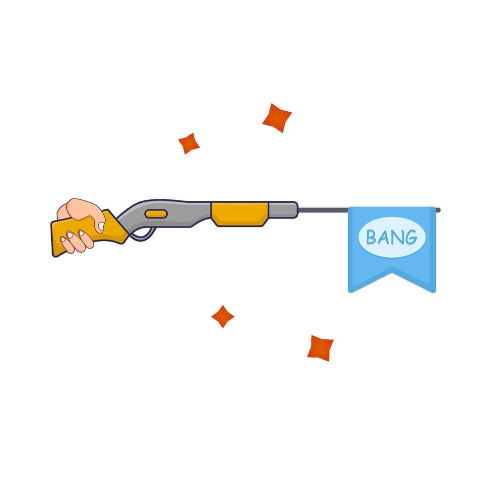 shotgun in hand illustration vector