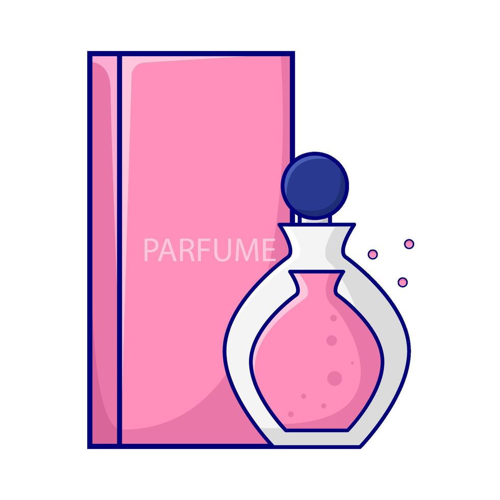 botella perfumar con caja embalaje ilustración vector