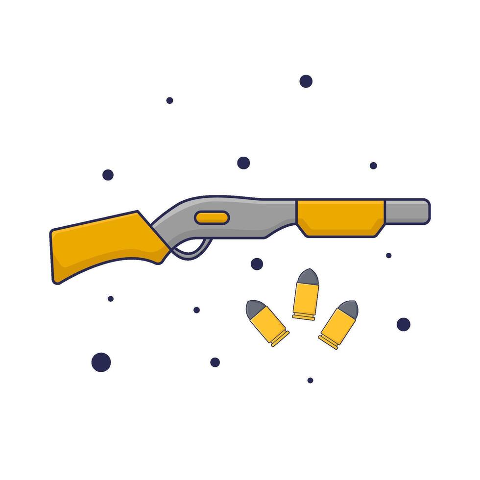 shotgun with bullet illustration vector